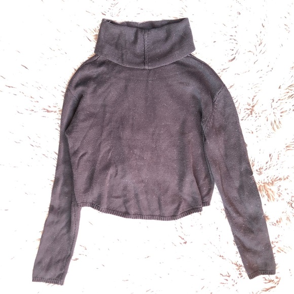 Showpo Black Frostbite Crop Top Sweater with Cowl Neck, Size S - Picture 3 of 5